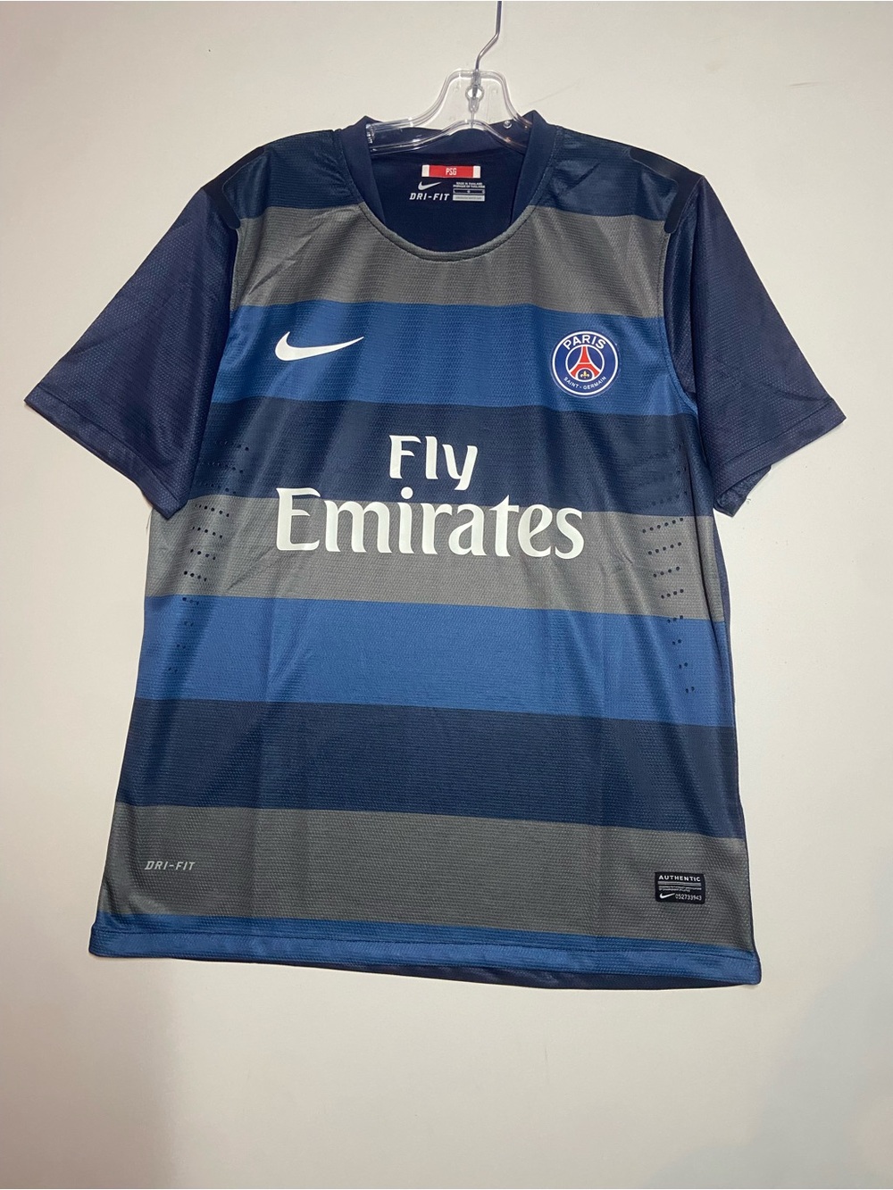 Nike PSG Dri-FIT Football Jersey - Navy and Gray Stripes